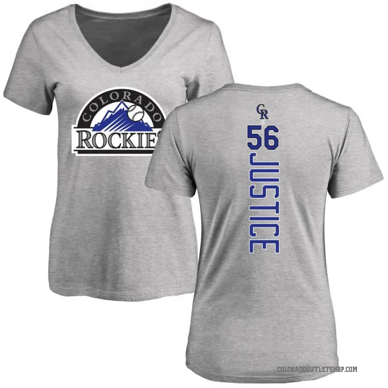 Evan Justice Women's Ash Colorado Rockies Backer Slim Fit T-Shirt -