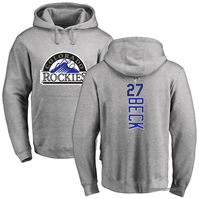 Jordan Beck Youth Colorado Rockies Ash Backer Pullover Hoodie