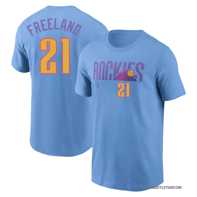 Kyle Freeland Men's LightBlue Colorado Rockies Light Blue 2025 City Connect Fuse T-Shirt