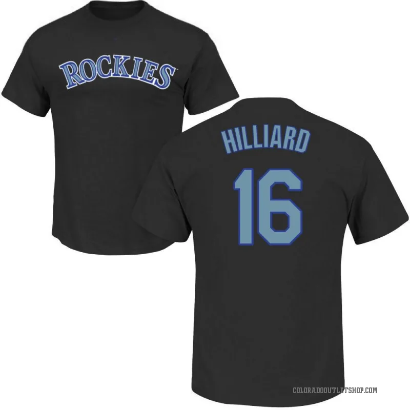 Sam Hilliard Men's Black Colorado Rockies Roster T-Shirt -