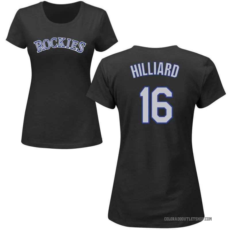 Sam Hilliard Women's Black Colorado Rockies Roster T-Shirt -