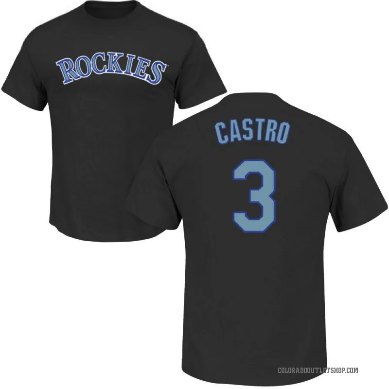 Willi Castro Men's Black Colorado Rockies Roster T-Shirt -